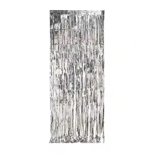 Cortina Metalizada Plateado Brillante X 1 Und