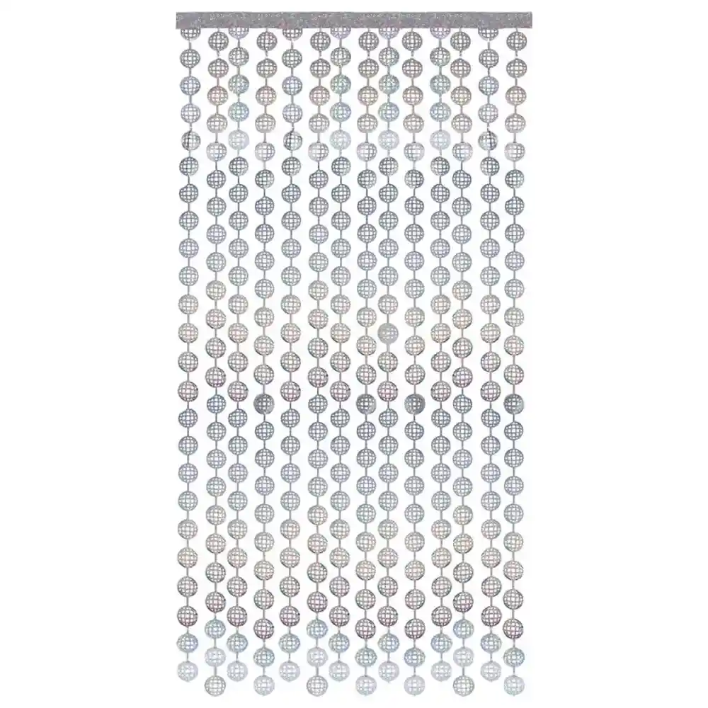 Cortina Metalizada Plateada Brillante Disco X 1 Und