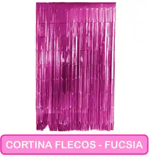 Cortina Cumpleaños Flequillos Fucsia