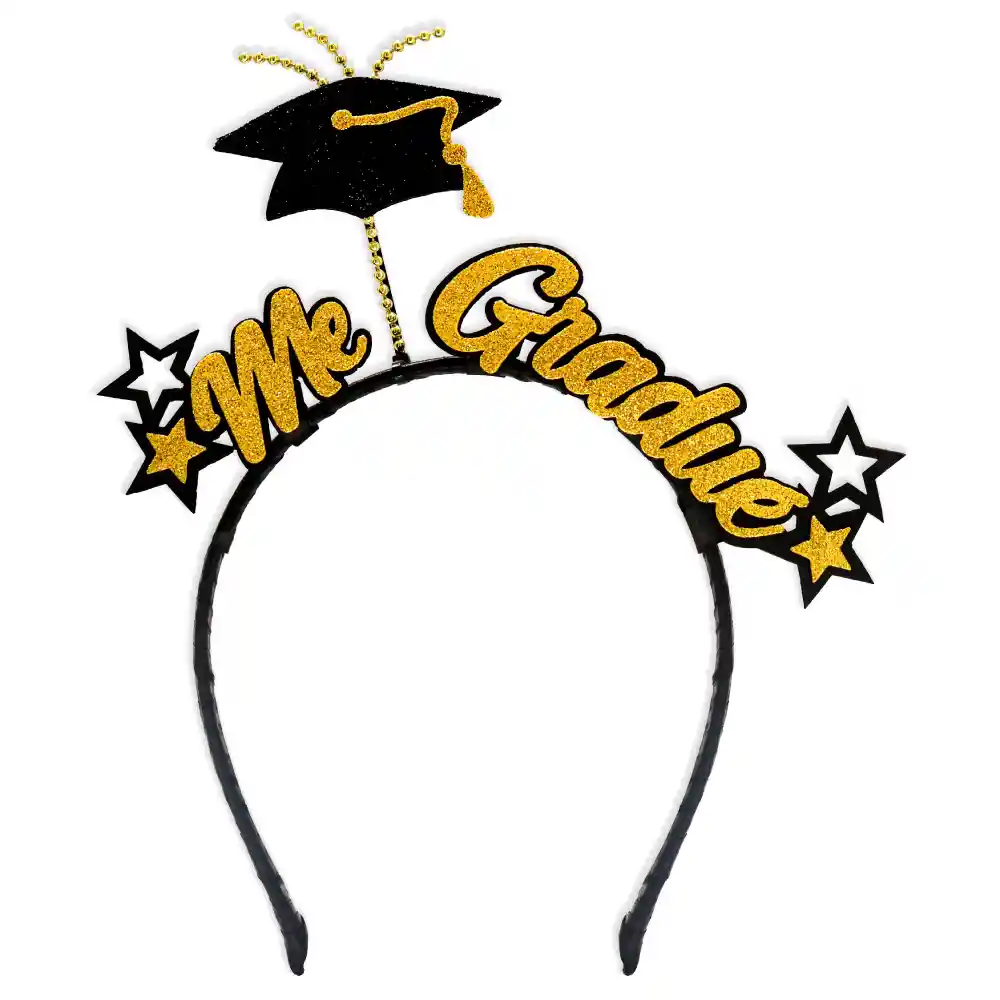 Tiara Me Gradue Negra Dorada X 1 Und