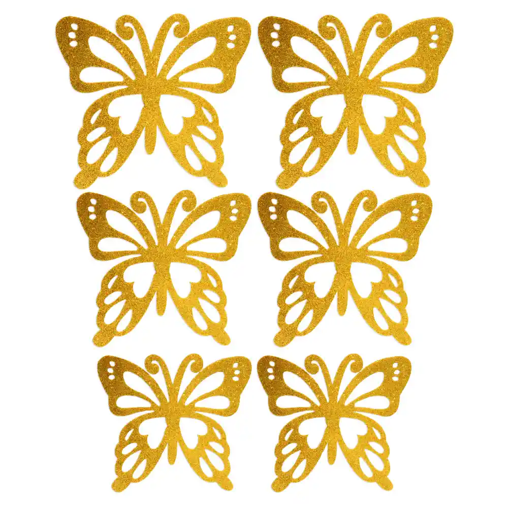 Logos Mariposas Dorado X 6 Und