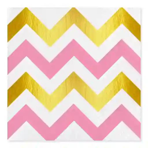 Servilleta Grande Zigzag Rosada X 16 Und
