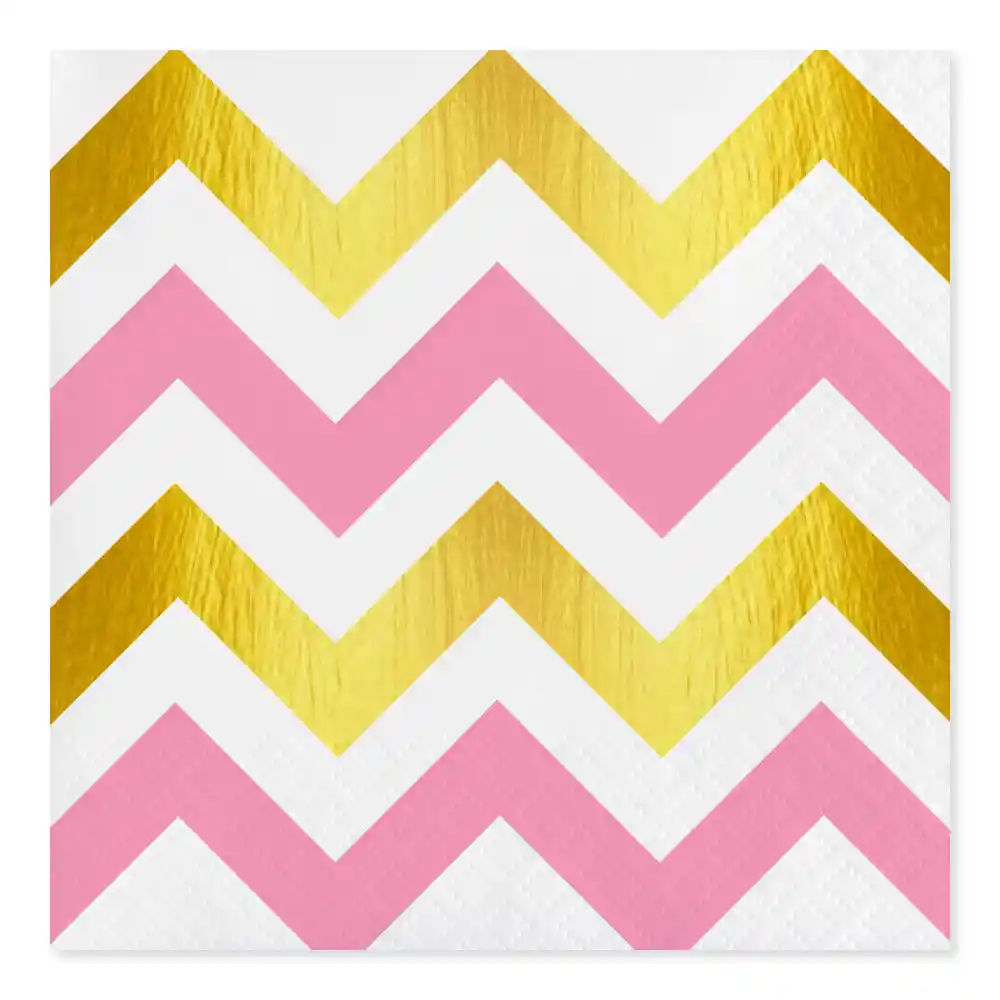 Servilleta Grande Zigzag Rosada X 16 Und