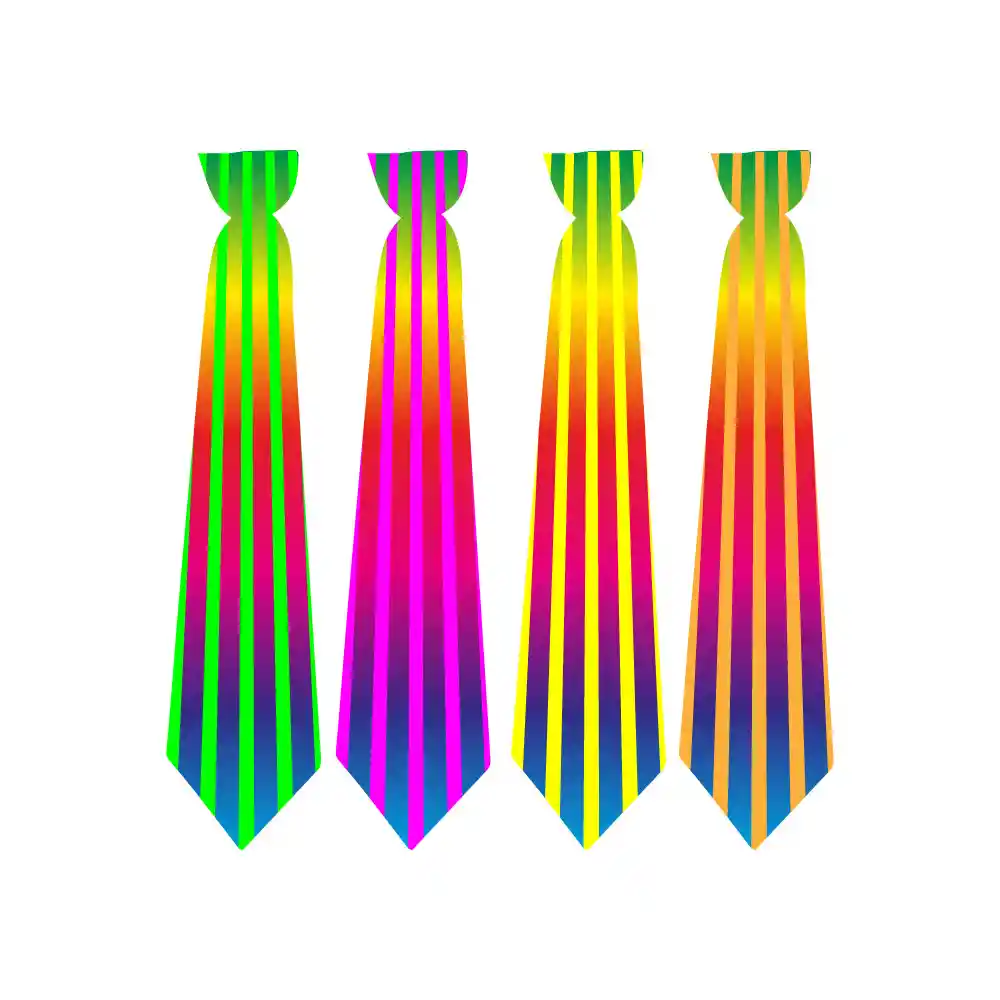 Corbatas De Rayas Y Estrellas Neon X 12 Und