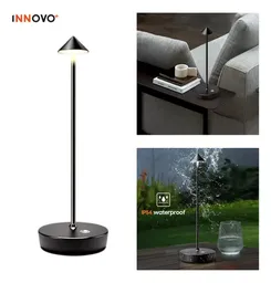 Lámpara Táctil De Mesa Pico Metálica De Lujo Recargable 3 Tonos Led Home Negra