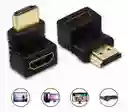 Adaptador Codo Hdmi Macho Hembra En L Hd Curvo | 90 Grados