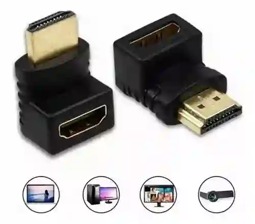 Adaptador Codo Hdmi Macho Hembra En L Hd Curvo | 90 Grados