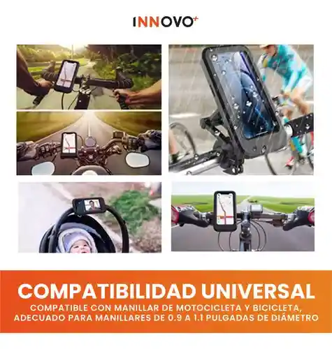 Soporte Para Celular De Moto Bicicleta Ajustable Universal Con Táctil Innovo