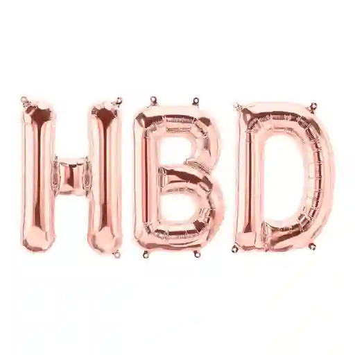 Letras Metalizadas 16" Hbd Oro Rosa