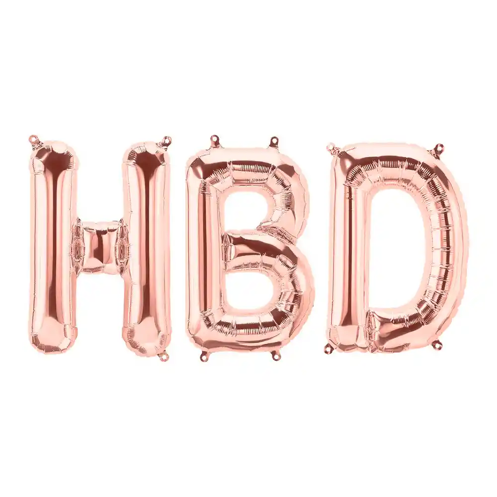 Letras Metalizadas 16" Hbd Oro Rosa