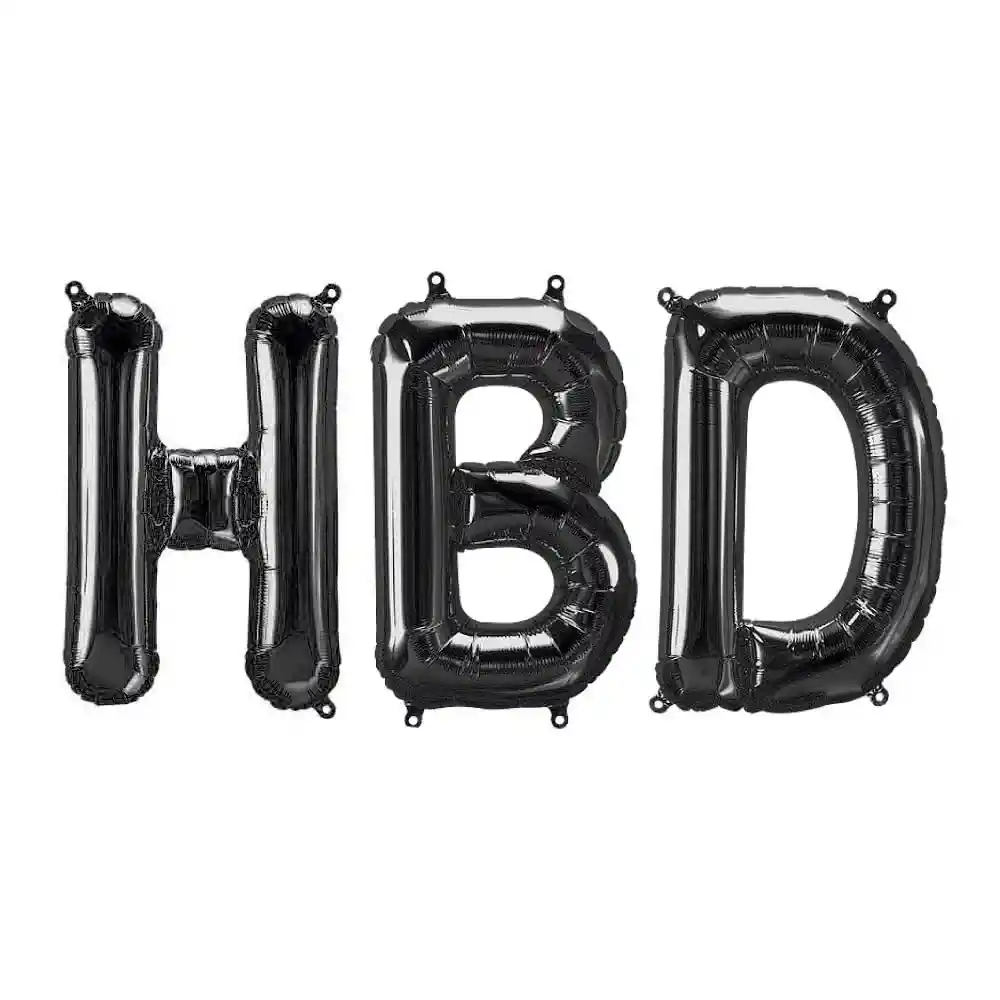 Letras Metalizadas 16" Hbd Negro