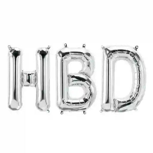 Letras Metalizadas 32" Hbd Plateado