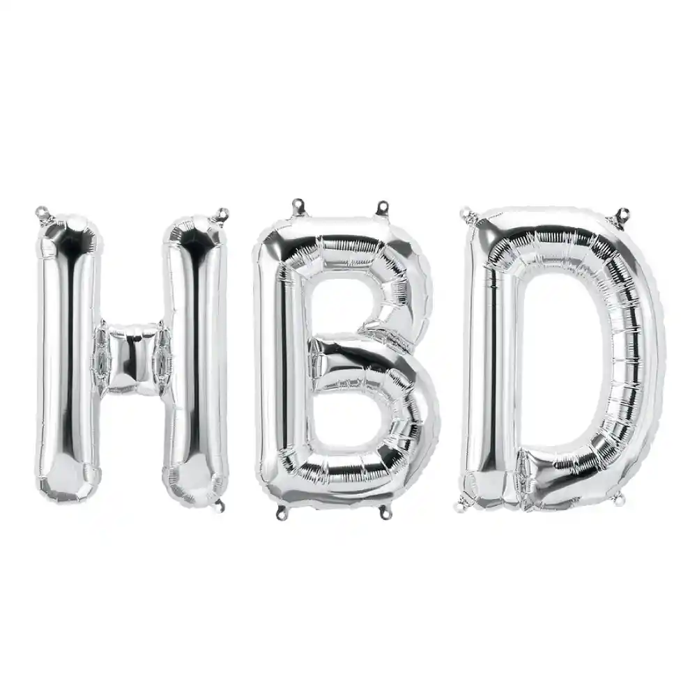 Letras Metalizadas 32" Hbd Plateado