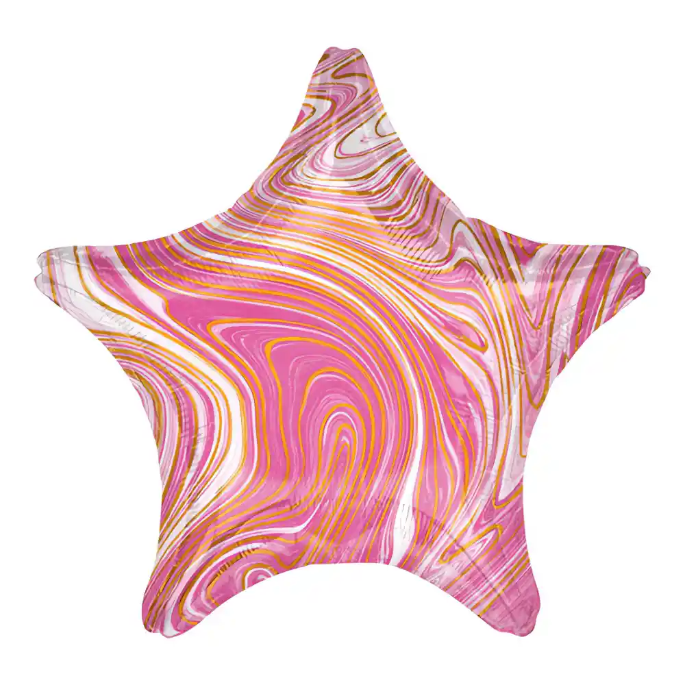 Globo Estrella Metalizado 18" Rosa Marmol X 1 Und