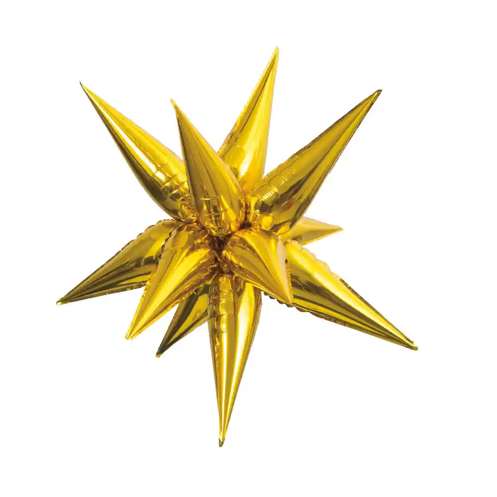 Estrella Metalizada 26" 12 Puntas Dorado X 1 Und