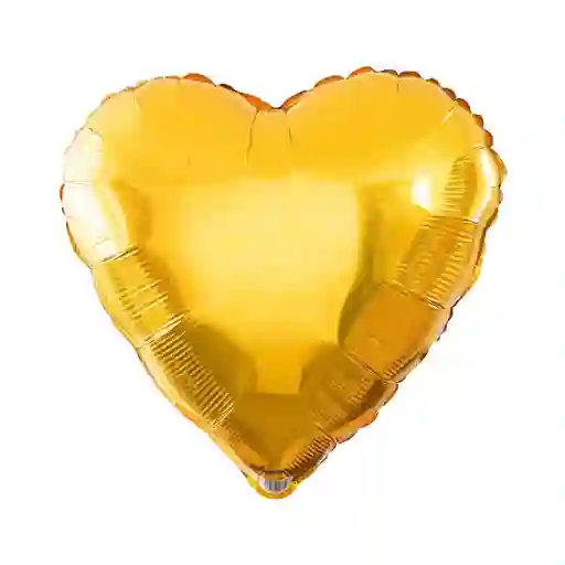 Globo Corazon Metalizado 18" Dorado X 1 Und
