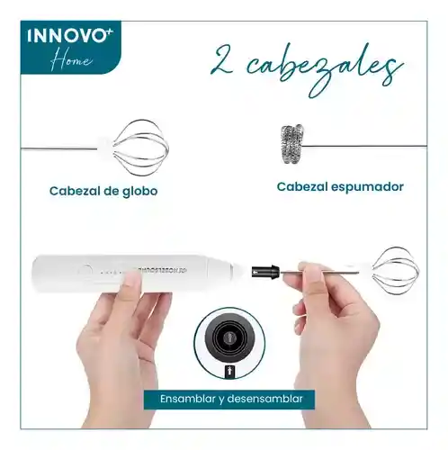 Batidor Espumador Recargable Para Cocina Eléctrico 2 En 1 Nobelsound
