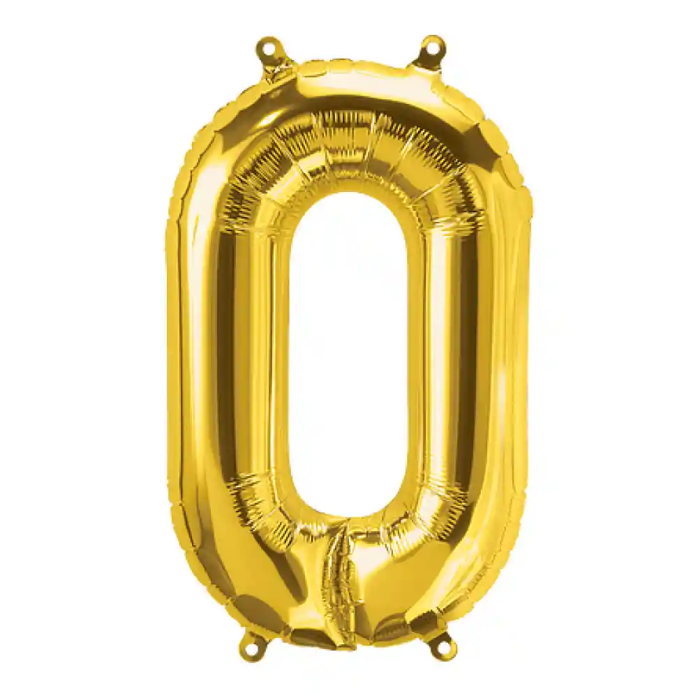 Numero Metalizado 0 Dorado 16"