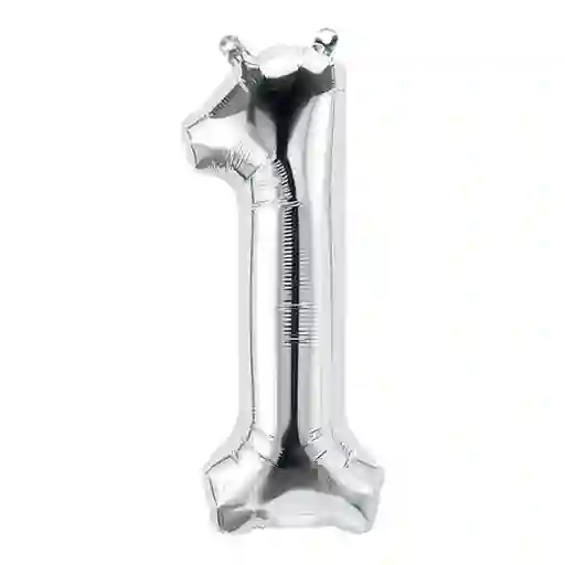 Numero Metalizado 1 Plata 16"