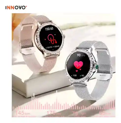 Reloj Inteligente Doble Pulso Amor Estilo Dama Mobulaa Plateador Innovo Tech