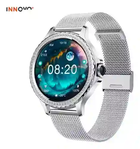Reloj Inteligente Doble Pulso Amor Estilo Dama Mobulaa Plateador Innovo Tech