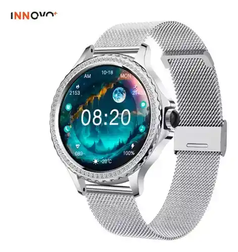 Reloj Inteligente Doble Pulso Amor Estilo Dama Mobulaa Plateador Innovo Tech