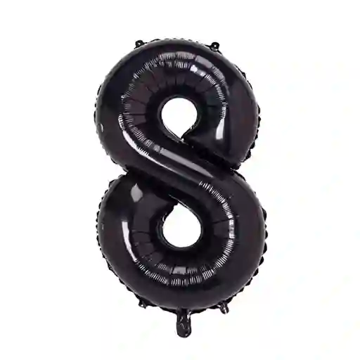 Numero Metalizado 8 Negro 16"