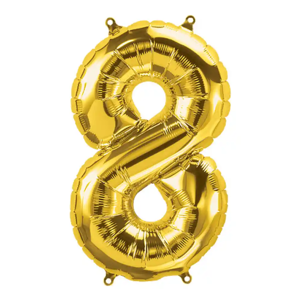Numero Metalizado 8 Dorado 32"
