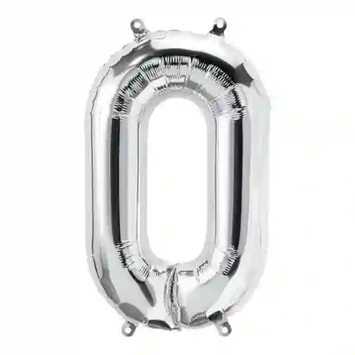 Numero Metalizado 0 Plata 32"