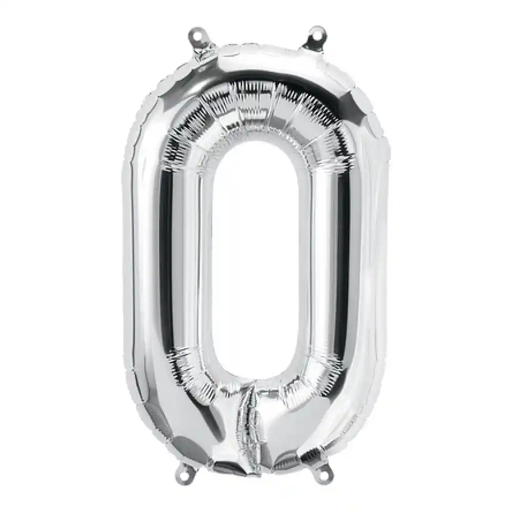 Numero Metalizado 0 Plata 32"