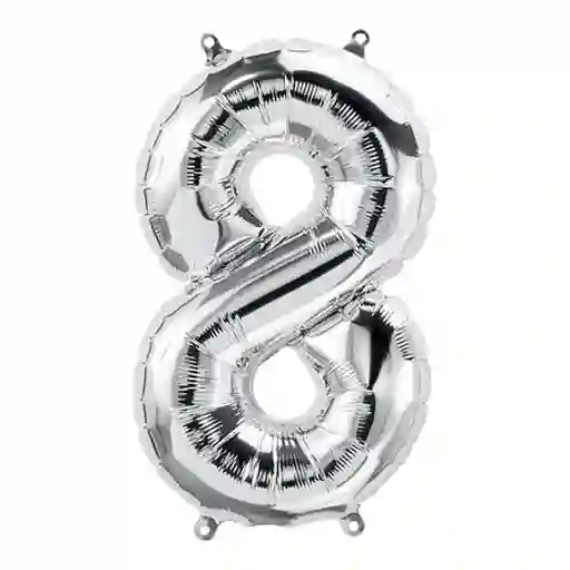 Numero Metalizado 8 Plata 40''