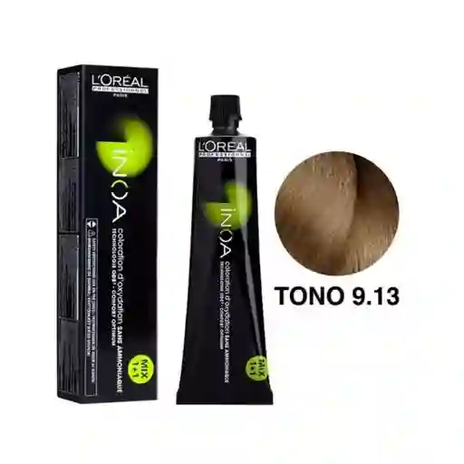 Inoa Tinte Sin Amoniaco Rubio Muy Claro Cenizo Dorado #9.13 60ml