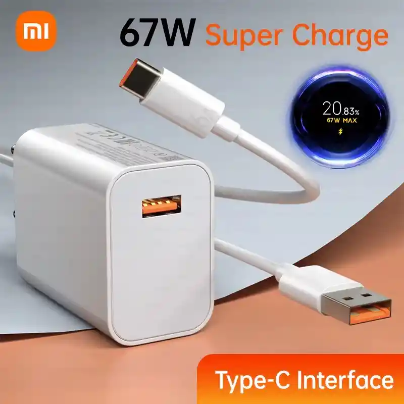 Cargador Xiaomi 67w Original Turbo Charge Max Carga Rapida