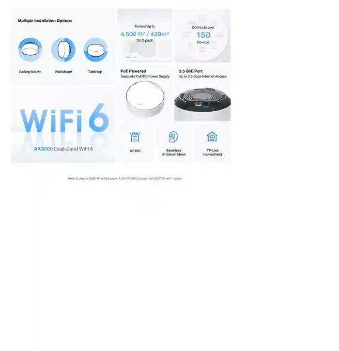 Tp-link, Sistema Wifi 6 Mesh Ai Ax3000, Deco X50-poe 1-pack