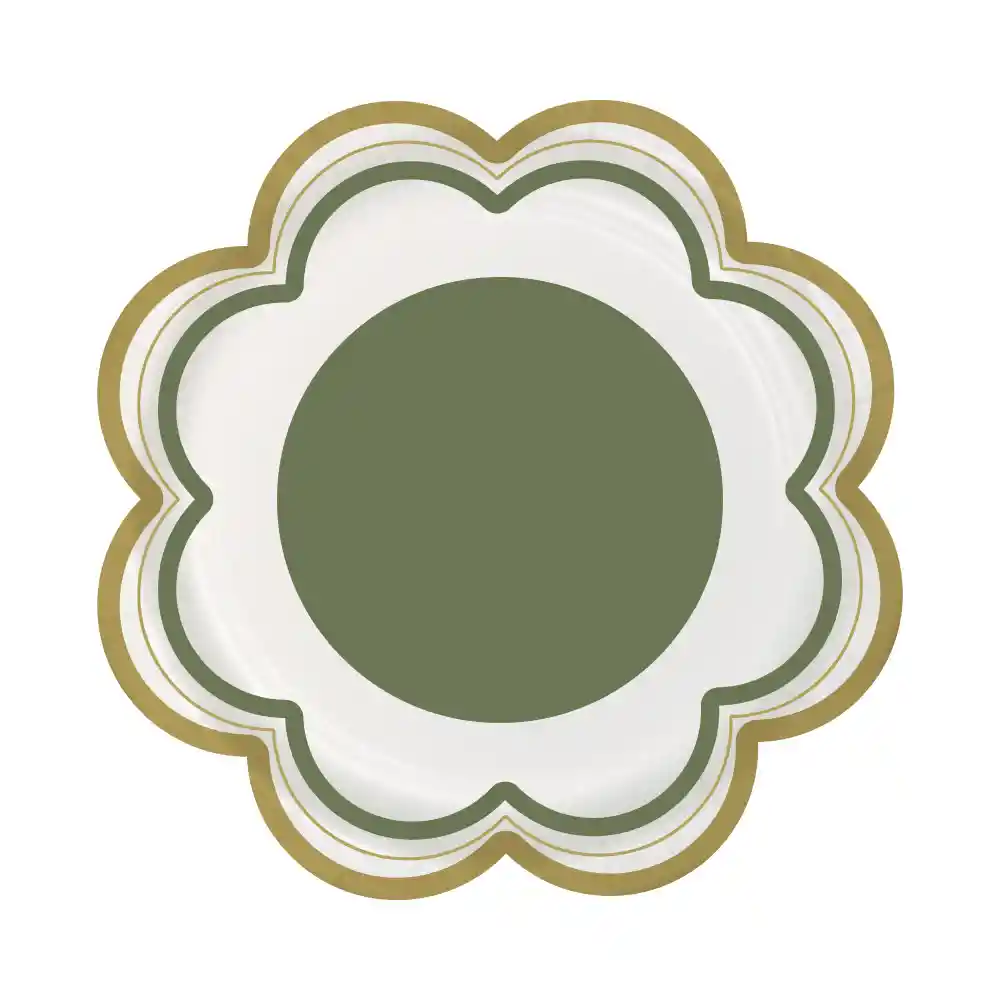 Plato 6" Flor Verde Olivia X 8 Und