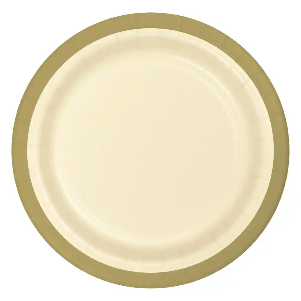 Plato 9" Arena Borde Dorado X 8 Und