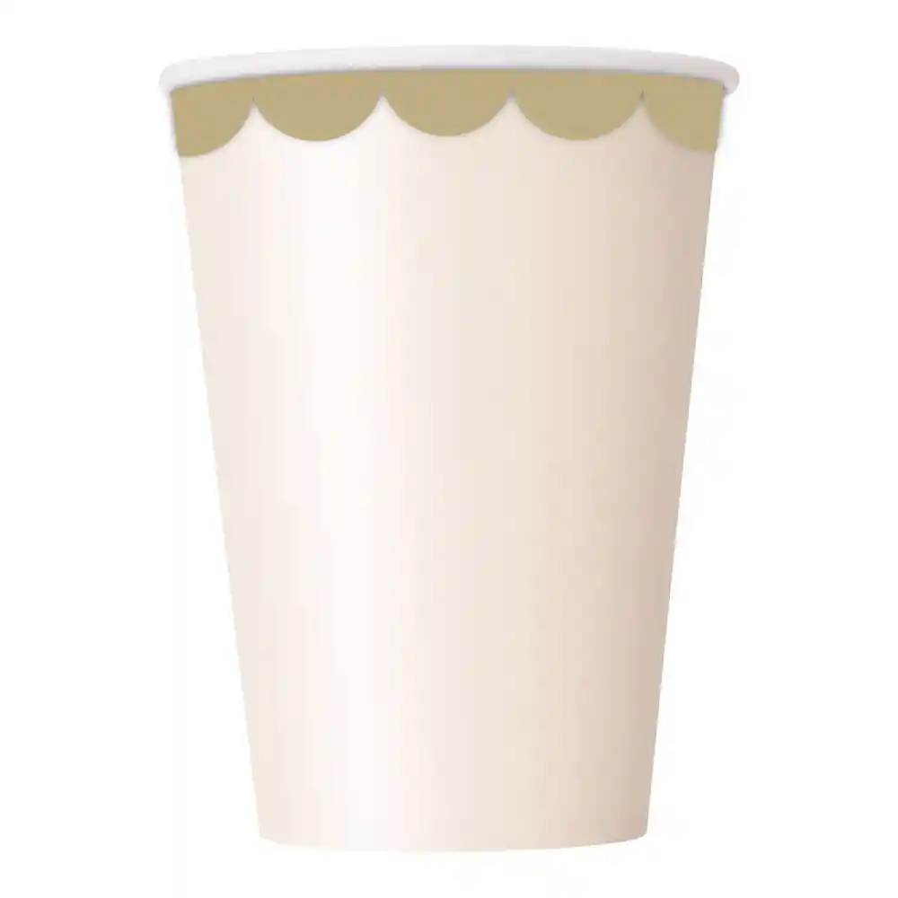 Vasos Arena Borde Dorado X 10 Und
