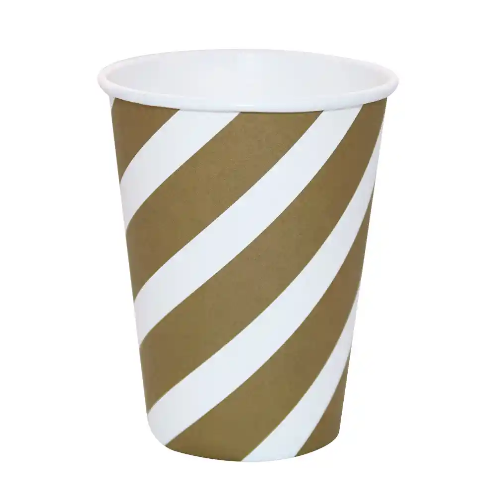 Vaso Rayas Doradas X 10 Und