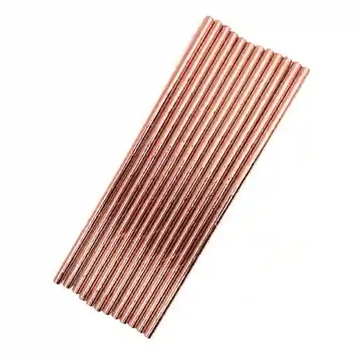 Pitillo Oro Rosa Metalizado X 25 Und