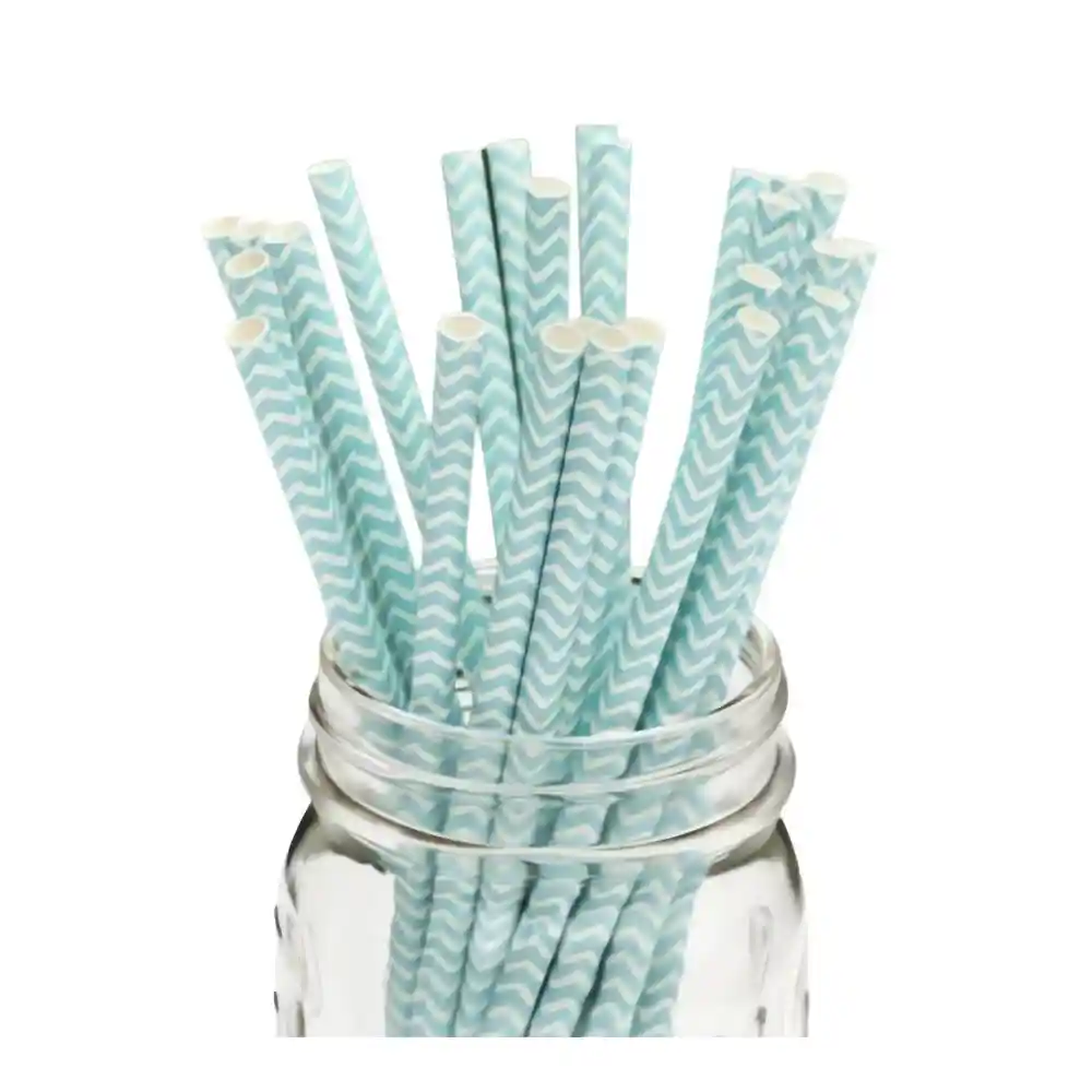 Pitillos Zigzag Verde Menta X 20 Und