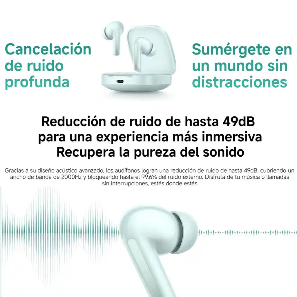 Xiaomi Redmi Buds 6 Audífonos Táctil Anc 2-mic Ip54 Blk