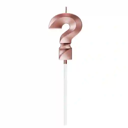 Vela Mini Interrogación X 1 Und Oro Rosa