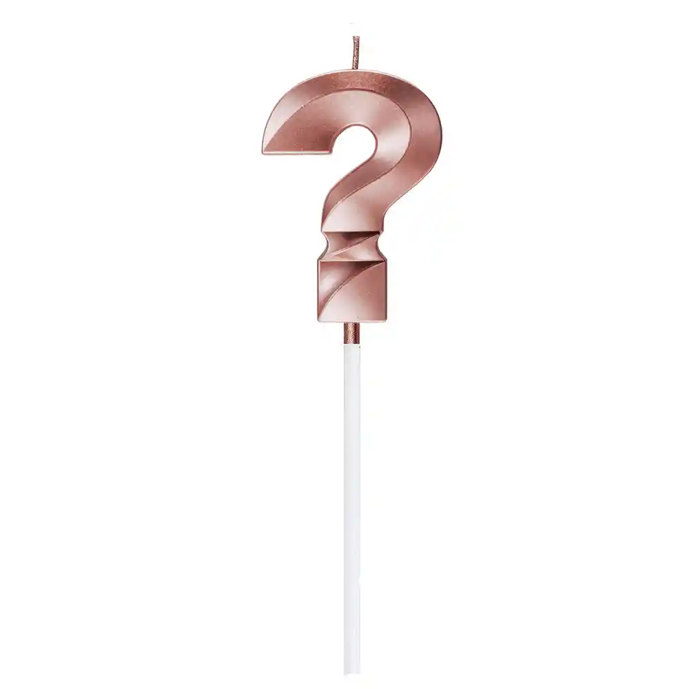 Vela Mini Interrogación X 1 Und Oro Rosa