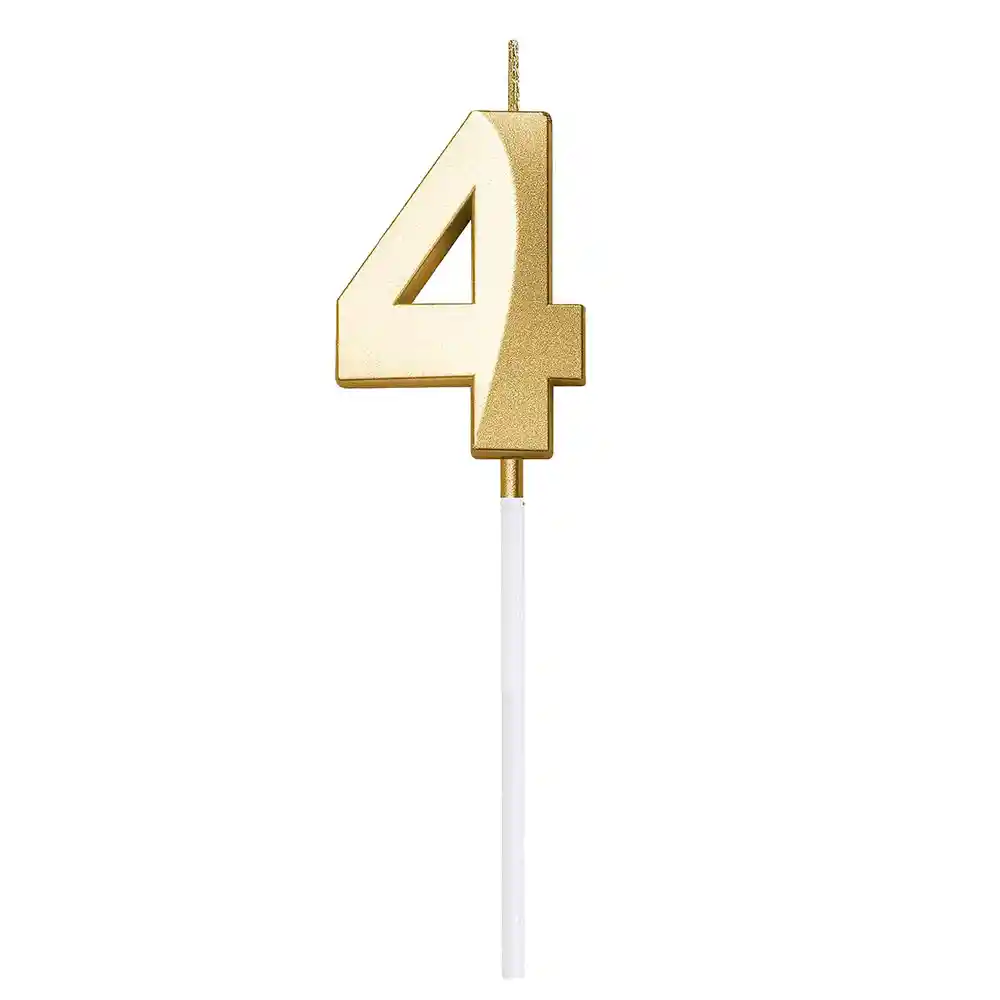 Vela Numero Mini Dorada X 1 Und #4