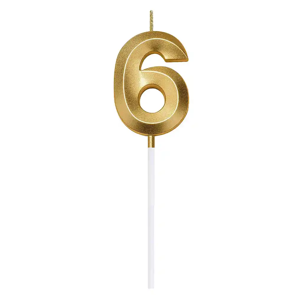 Vela Numero Mini Dorada X 1 Und #6