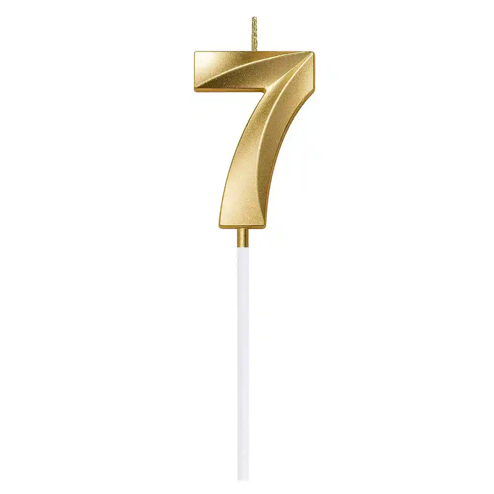Vela Numero Mini Dorada X 1 Und #7