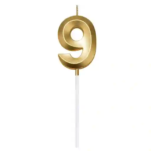 Vela Numero Mini Dorada X 1 Und #9
