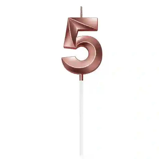 Vela Numero Mini Oro Rosa X 1 Und #5