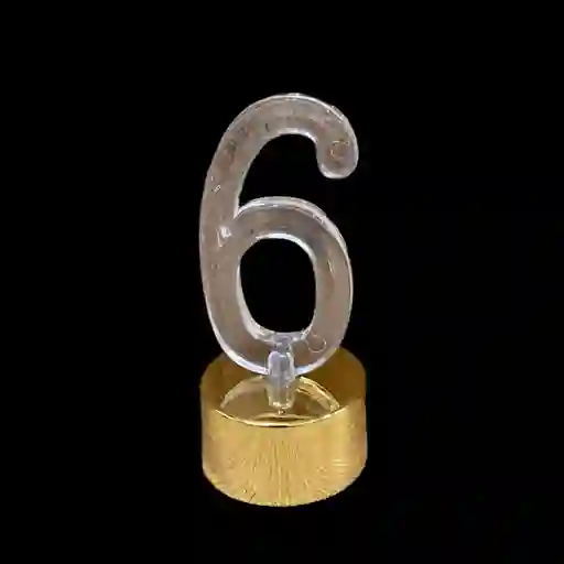 Numero 6 Con Luz Multicolor Led X 1 Und