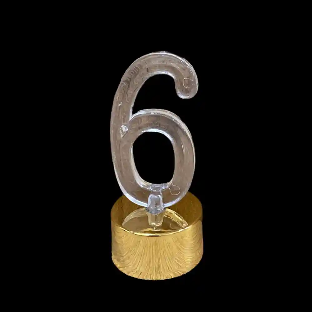 Numero 6 Con Luz Multicolor Led X 1 Und